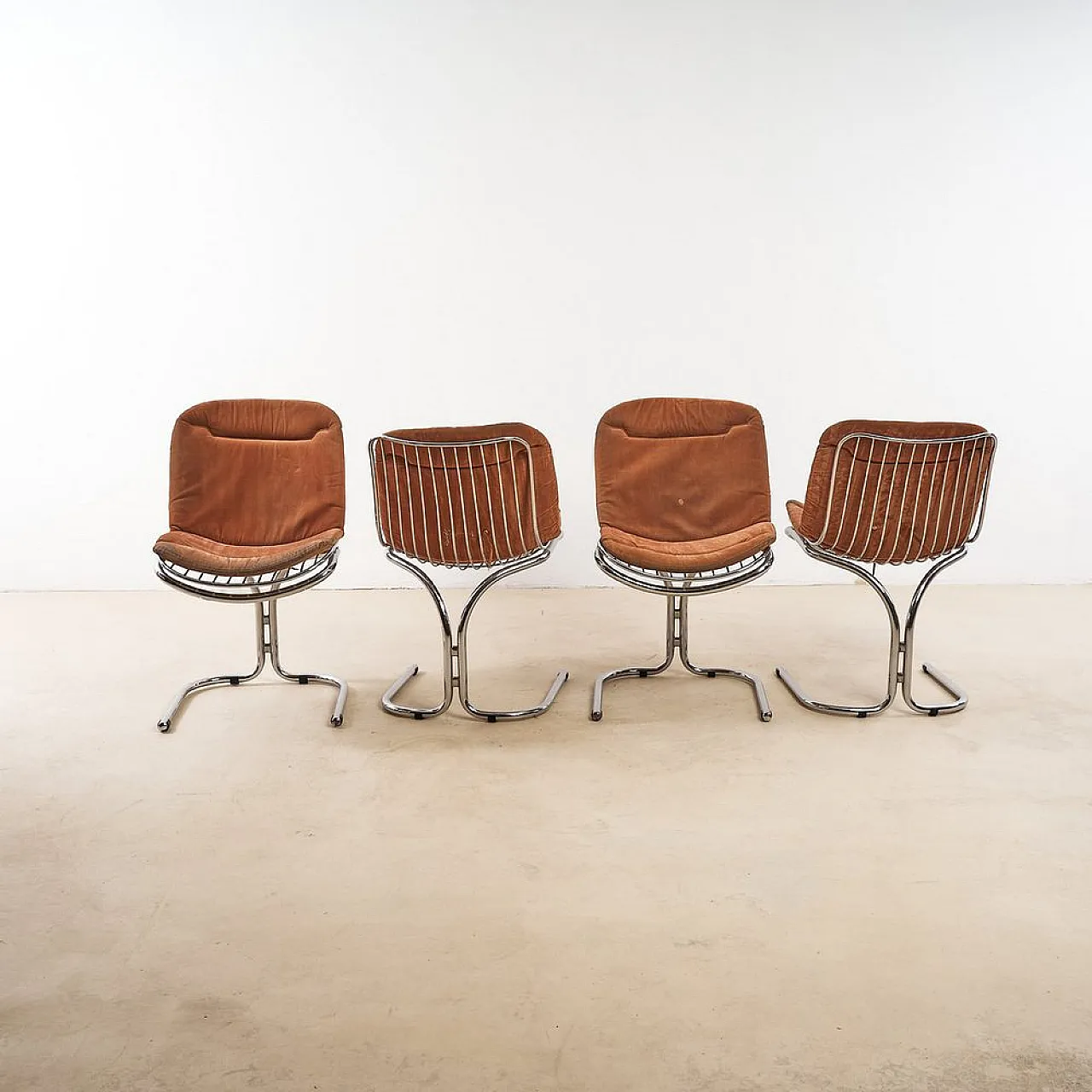 4 Chromed Chairs by Gastone Rinaldi for Rima, 1970s 5