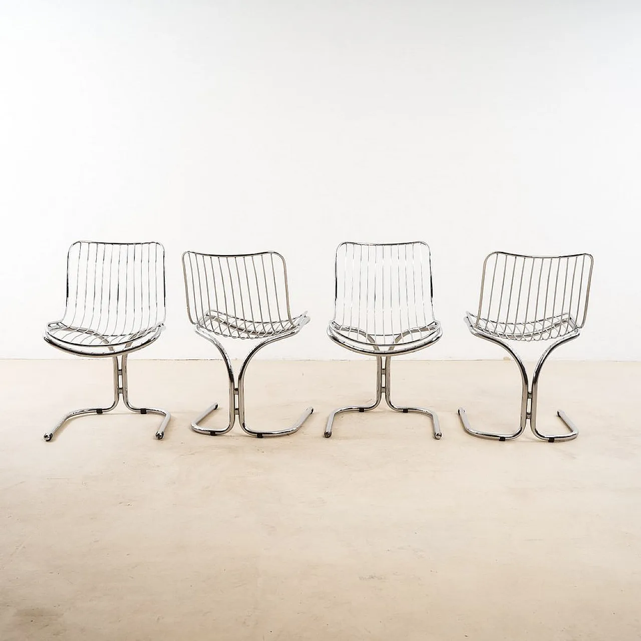 4 Chromed Chairs by Gastone Rinaldi for Rima, 1970s 6