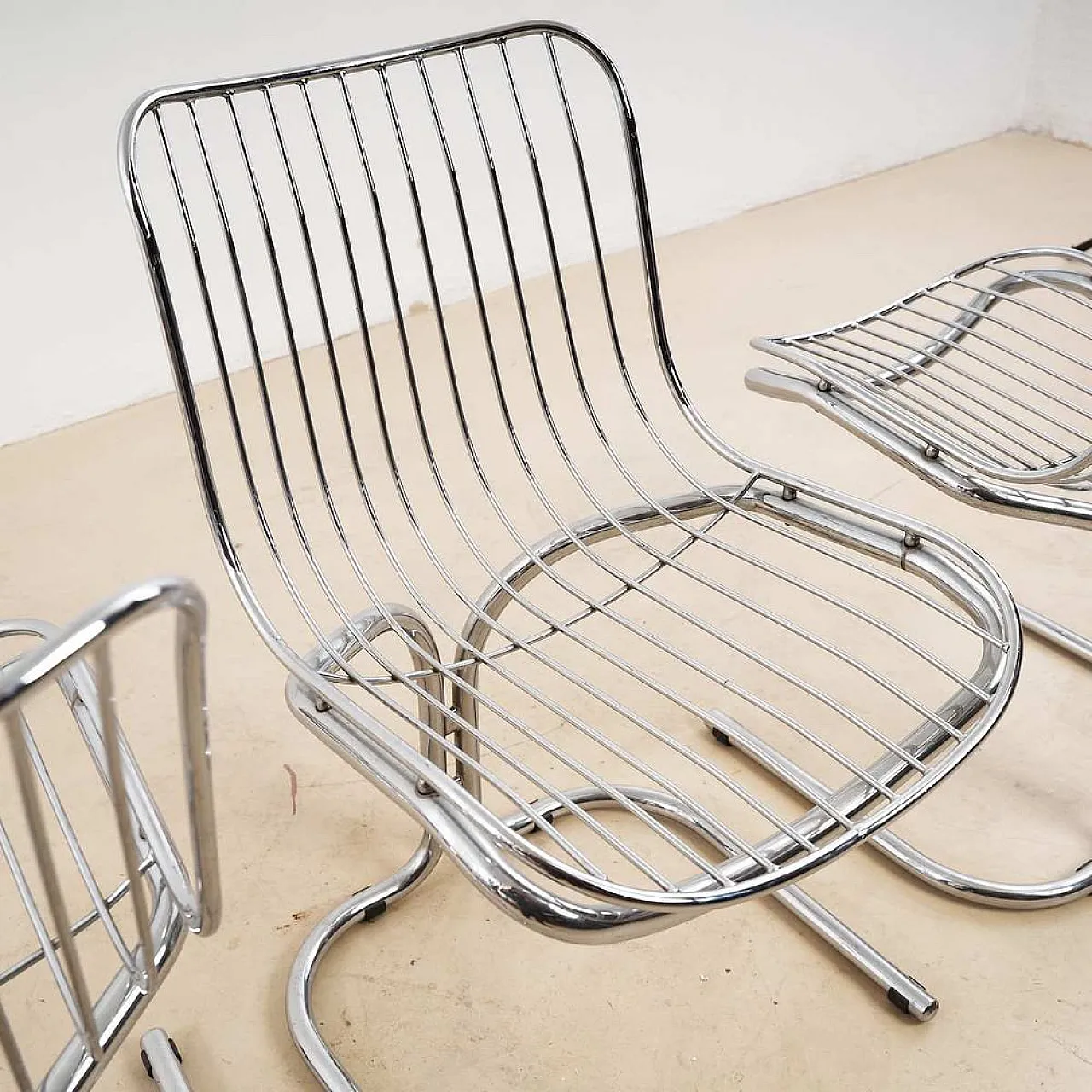4 Chromed Chairs by Gastone Rinaldi for Rima, 1970s 8