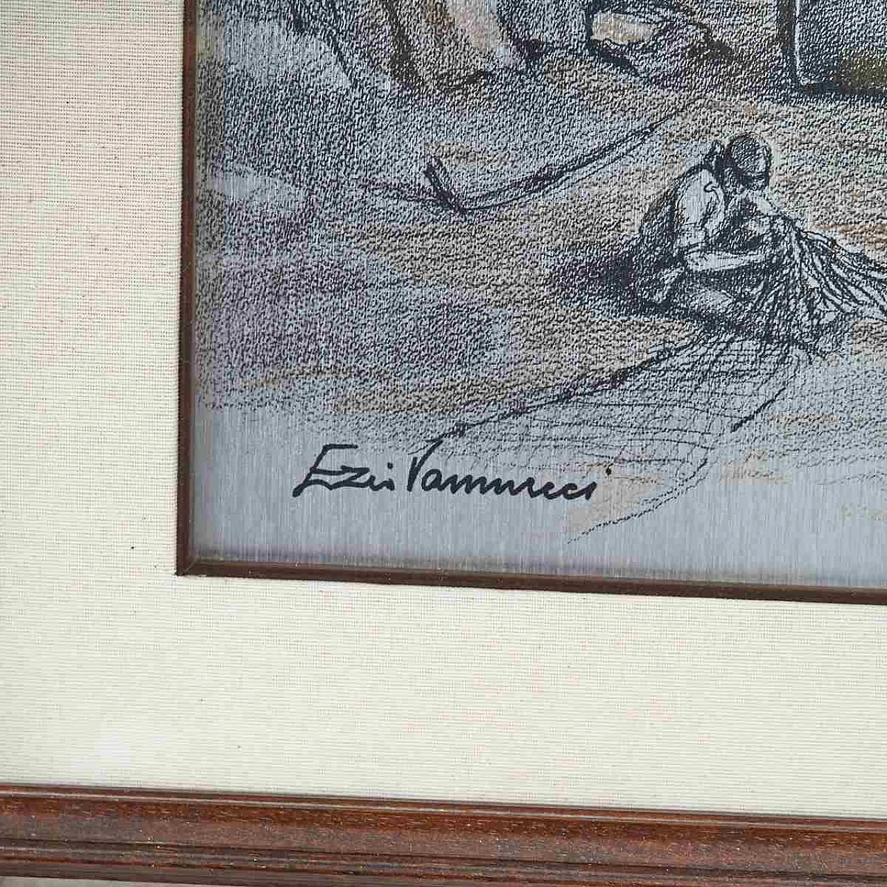 Ezio Vannucci, Paesaggio, litografia, '900 2