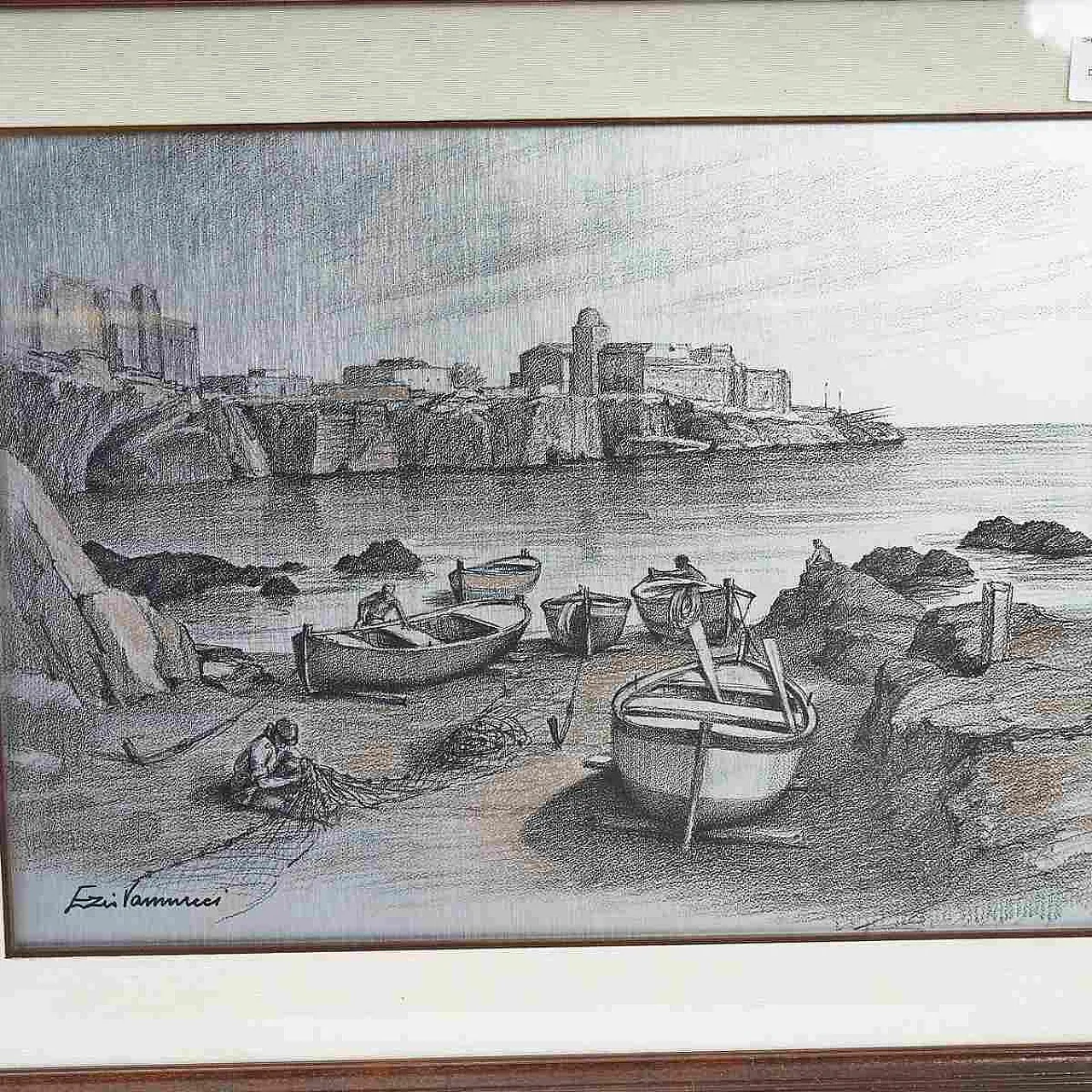Ezio Vannucci, Paesaggio, litografia, '900 3