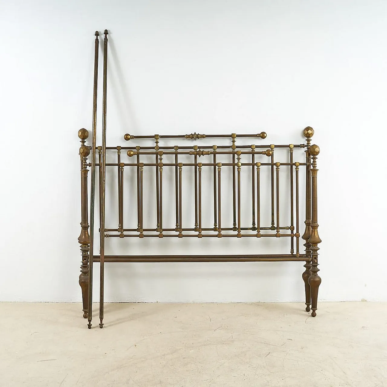 Goldenrod brass bed, 20th century 1