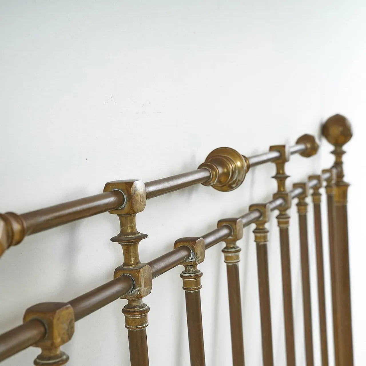Goldenrod brass bed, 20th century 3