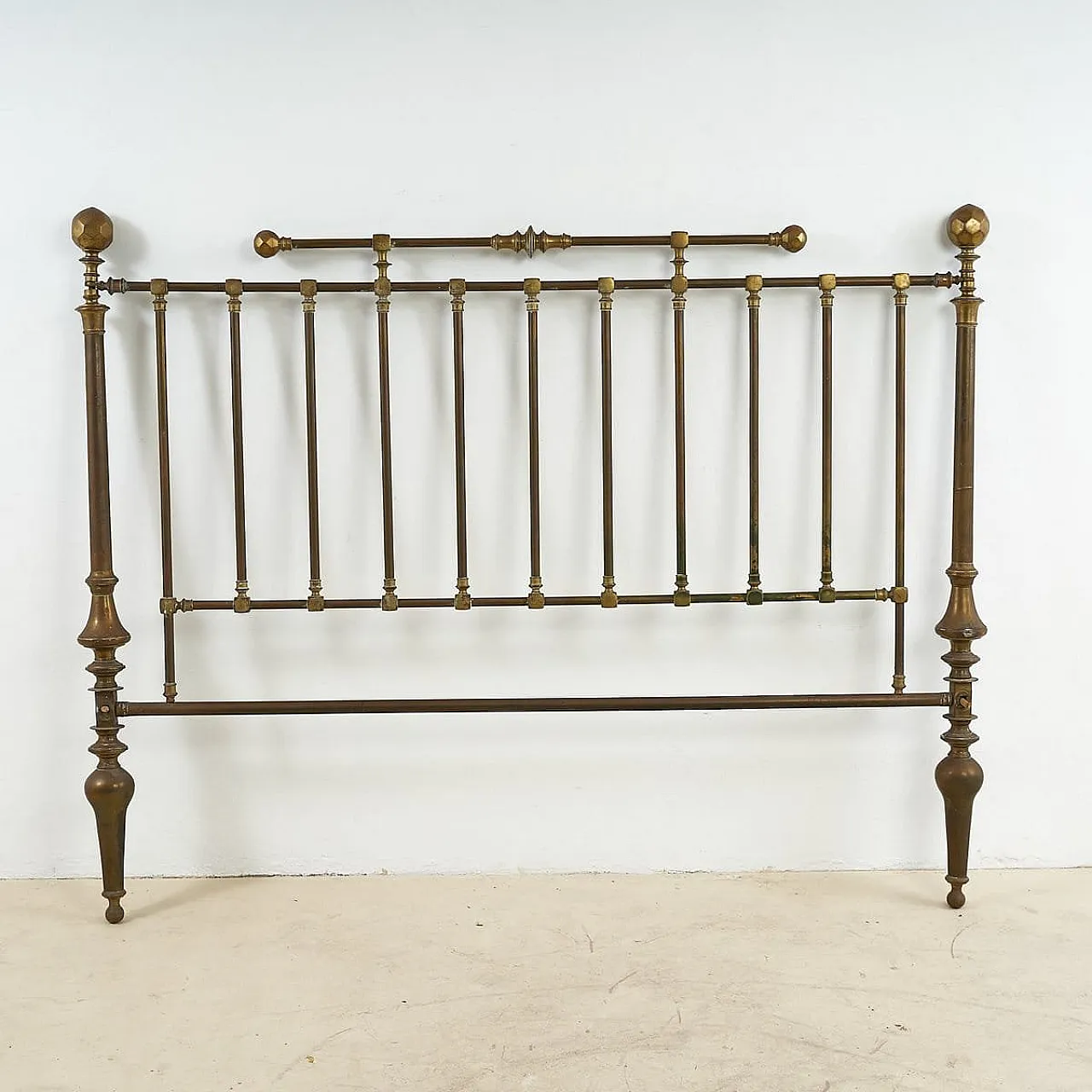 Goldenrod brass bed, 20th century 5