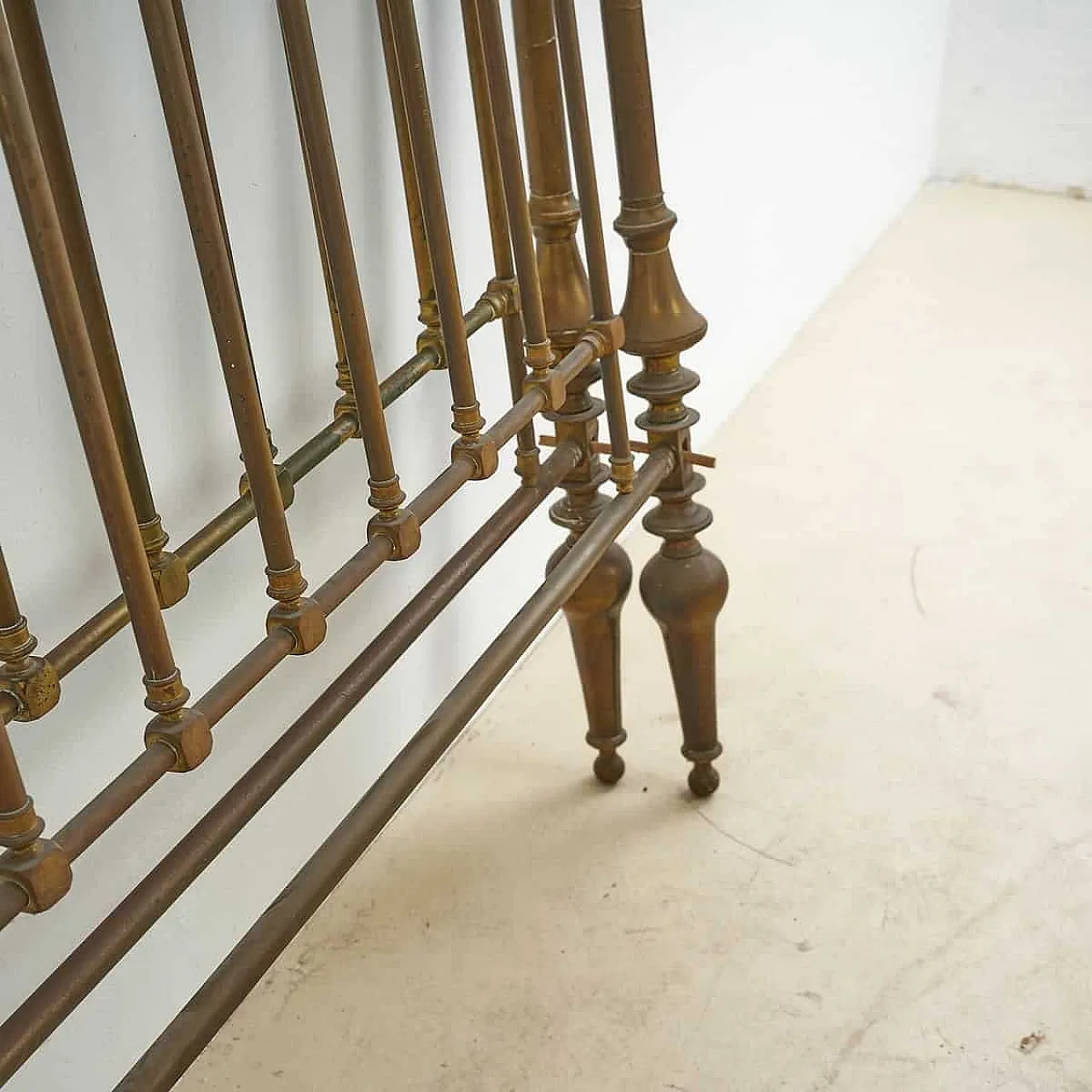 Goldenrod brass bed, 20th century 8