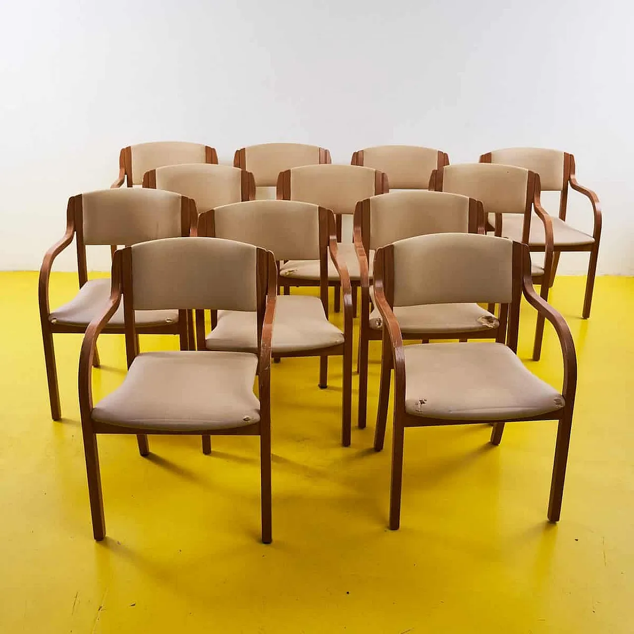 12 Chairs with wooden frames, 20th century 1