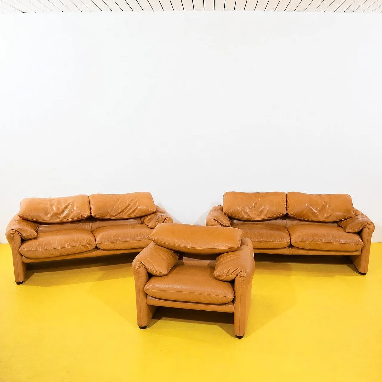 Maralunga living room by Vico Magistretti for Cassina, 1970s 1