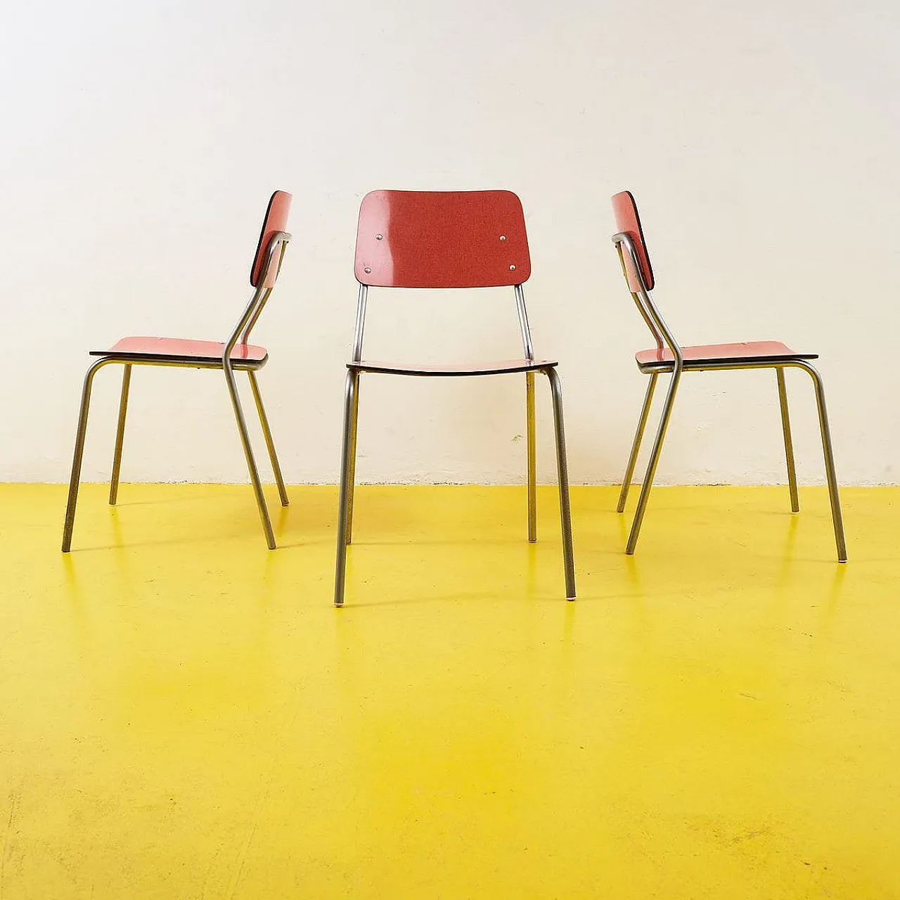 3 Formica and chromed metal chairs, 1950s 1