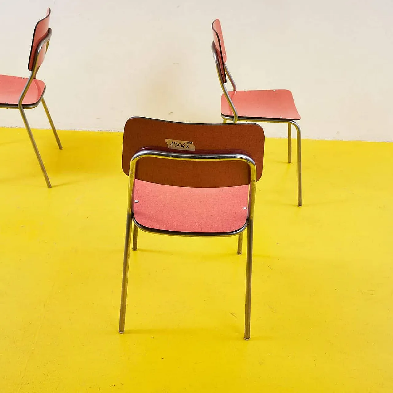 3 Formica and chromed metal chairs, 1950s 6