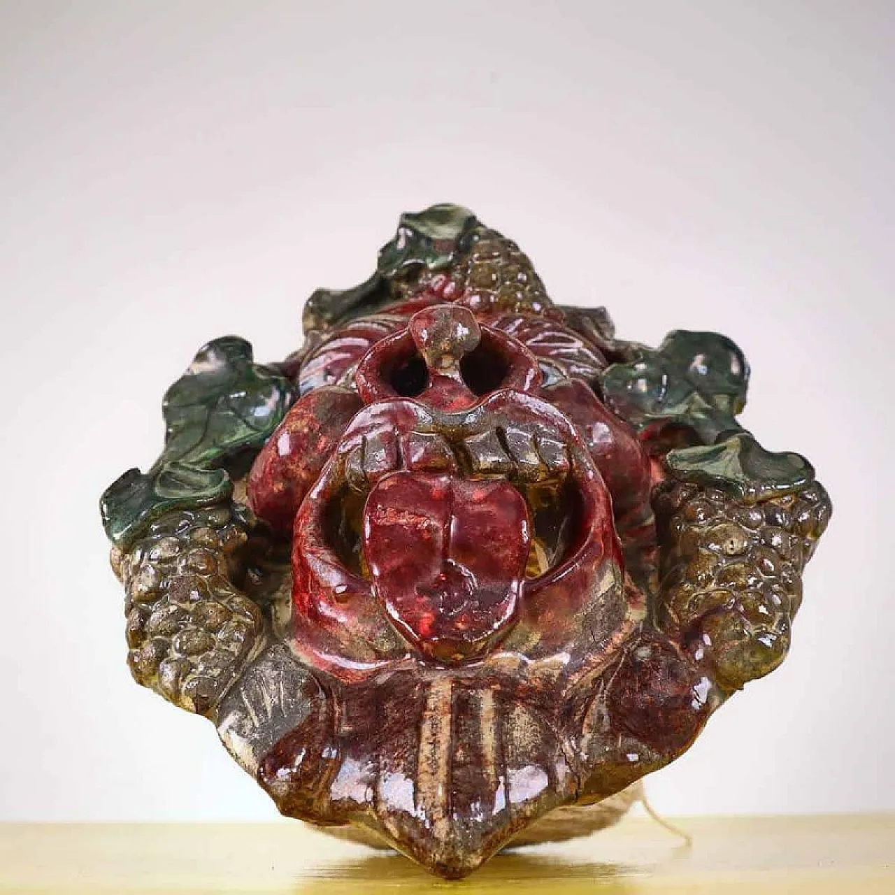 Bacchus Mask in Ceramic attr. to Seminara Paolo Condurso, 20th century 4