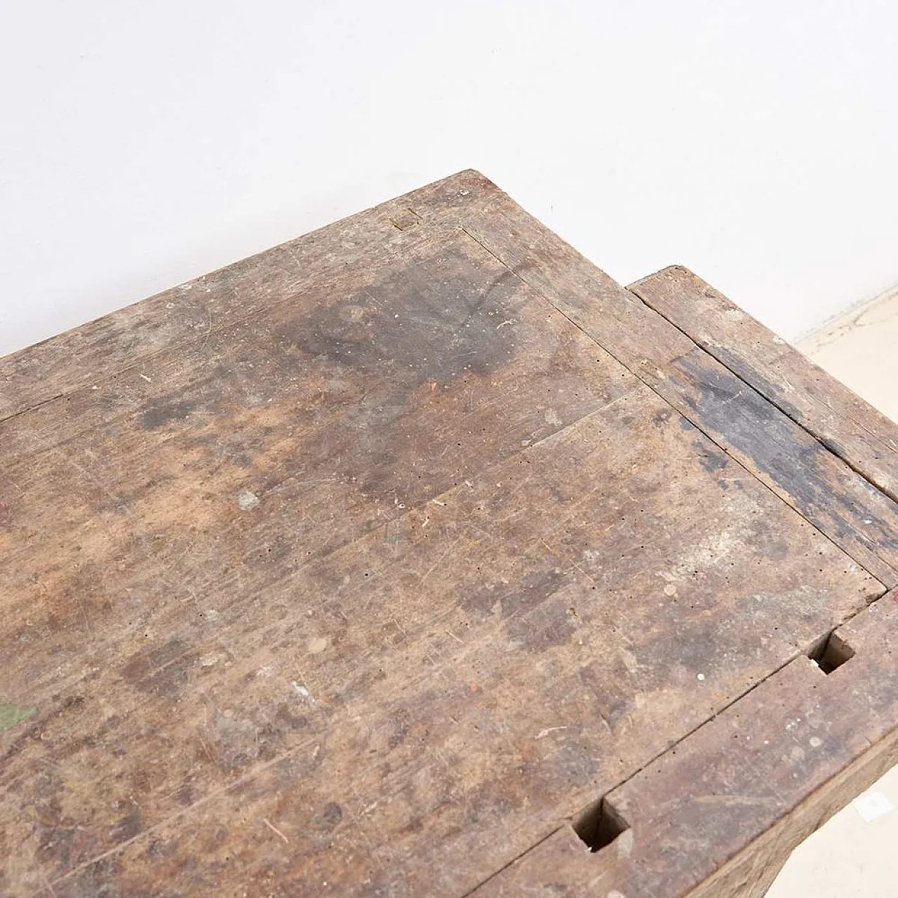Antique carpenter Work table in Wood, 20th century 6
