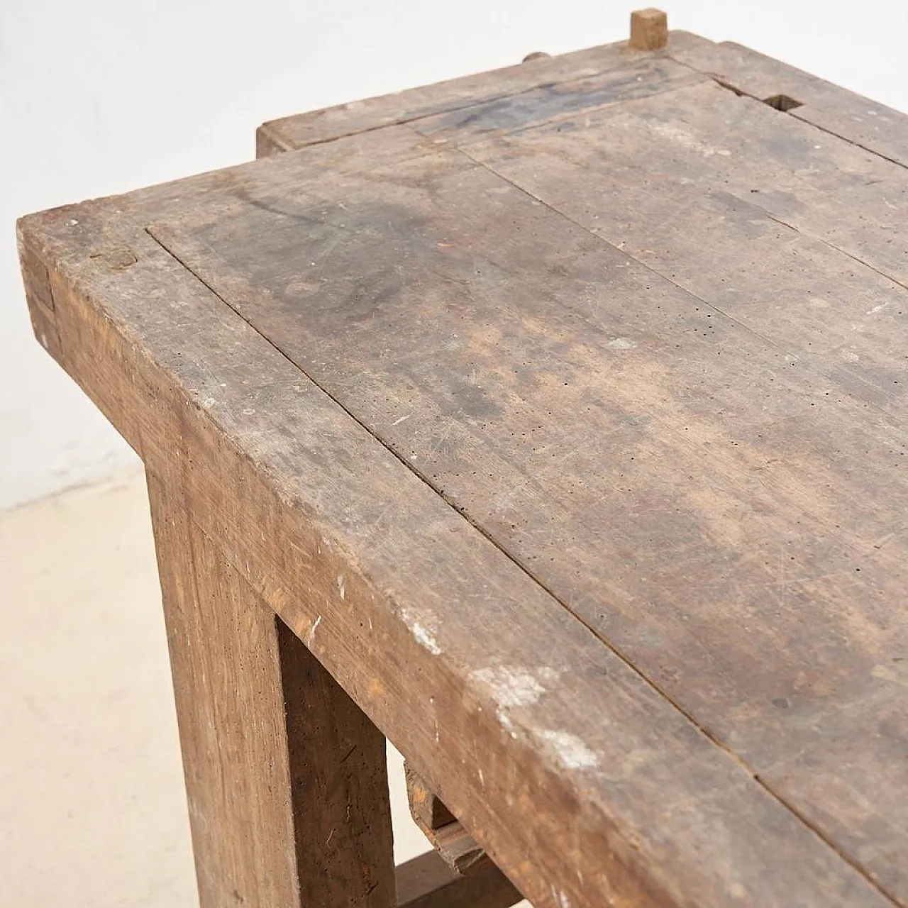 Antique carpenter Work table in Wood, 20th century 12