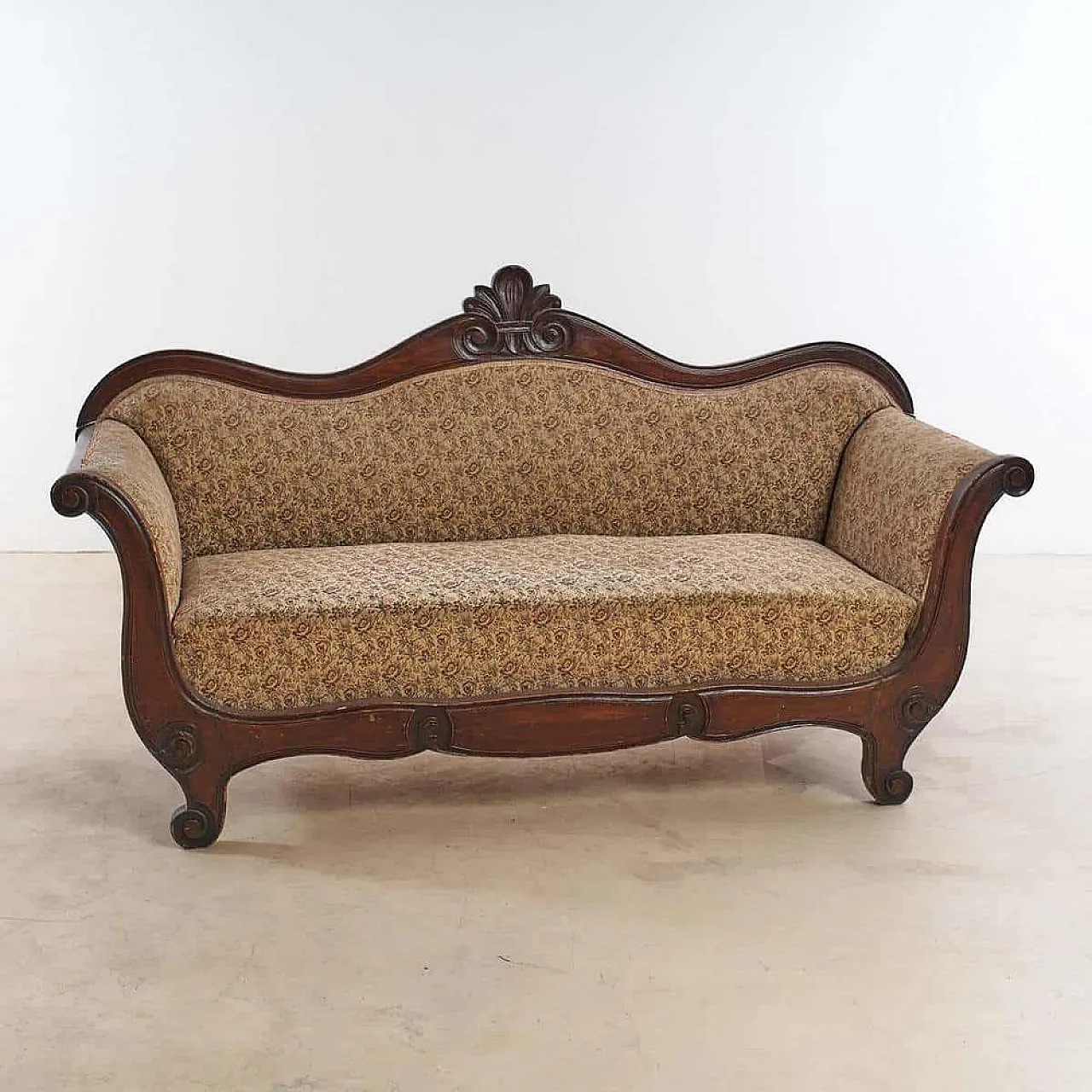 Luigi Filippo sofa in walnut, mid-19th century 1