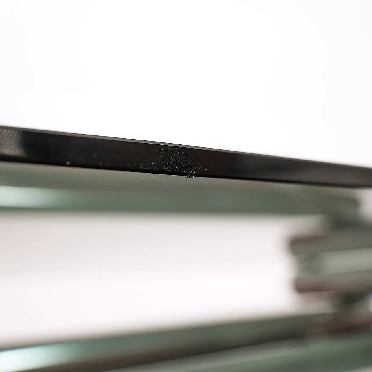 Coffee table in glass and chrome metal, 1970s 3