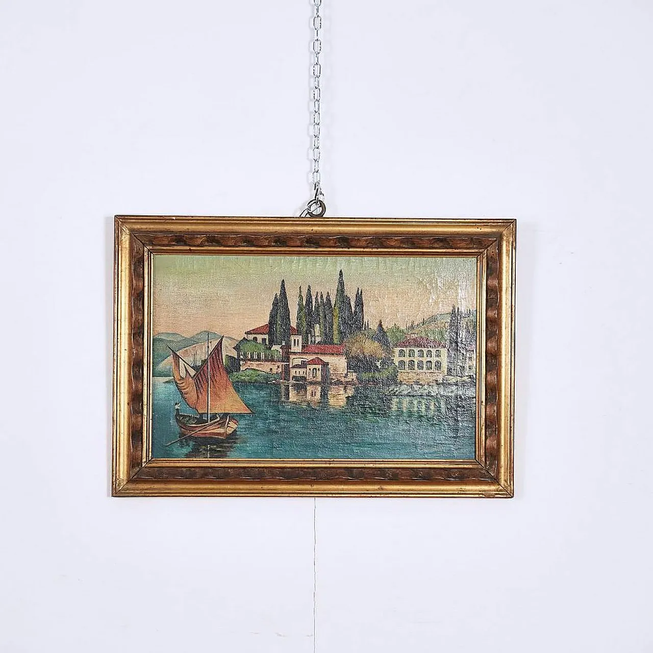 A. Biondelli, Lago di Garda, dipinto incorniciato, '900 1