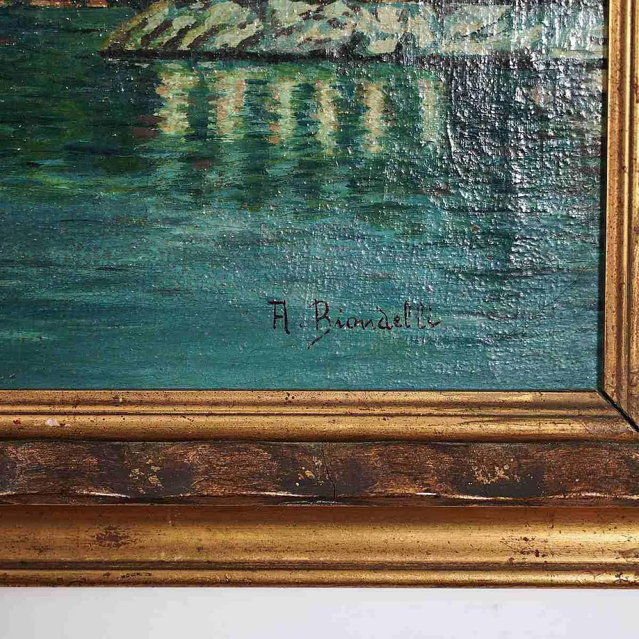 A. Biondelli, Lago di Garda, dipinto incorniciato, '900 2