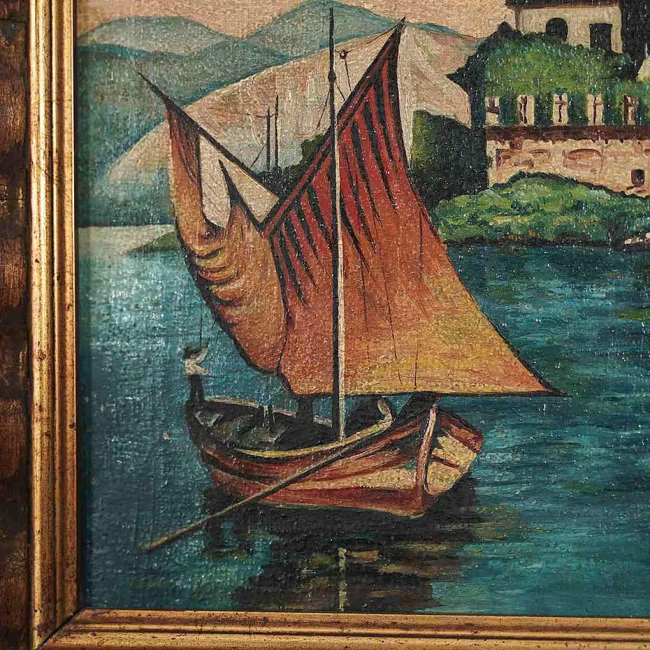 A. Biondelli, Lago di Garda, dipinto incorniciato, '900 3