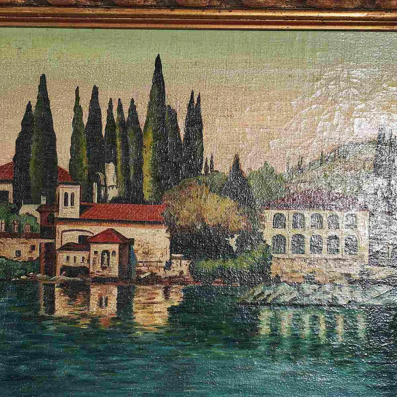 A. Biondelli, Lago di Garda, dipinto incorniciato, '900 4