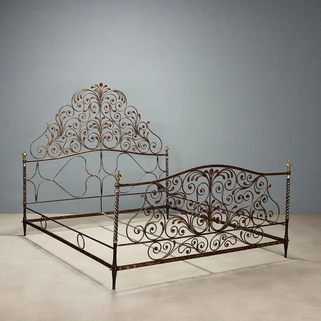 Wrought iron double bed, late 18th century 1