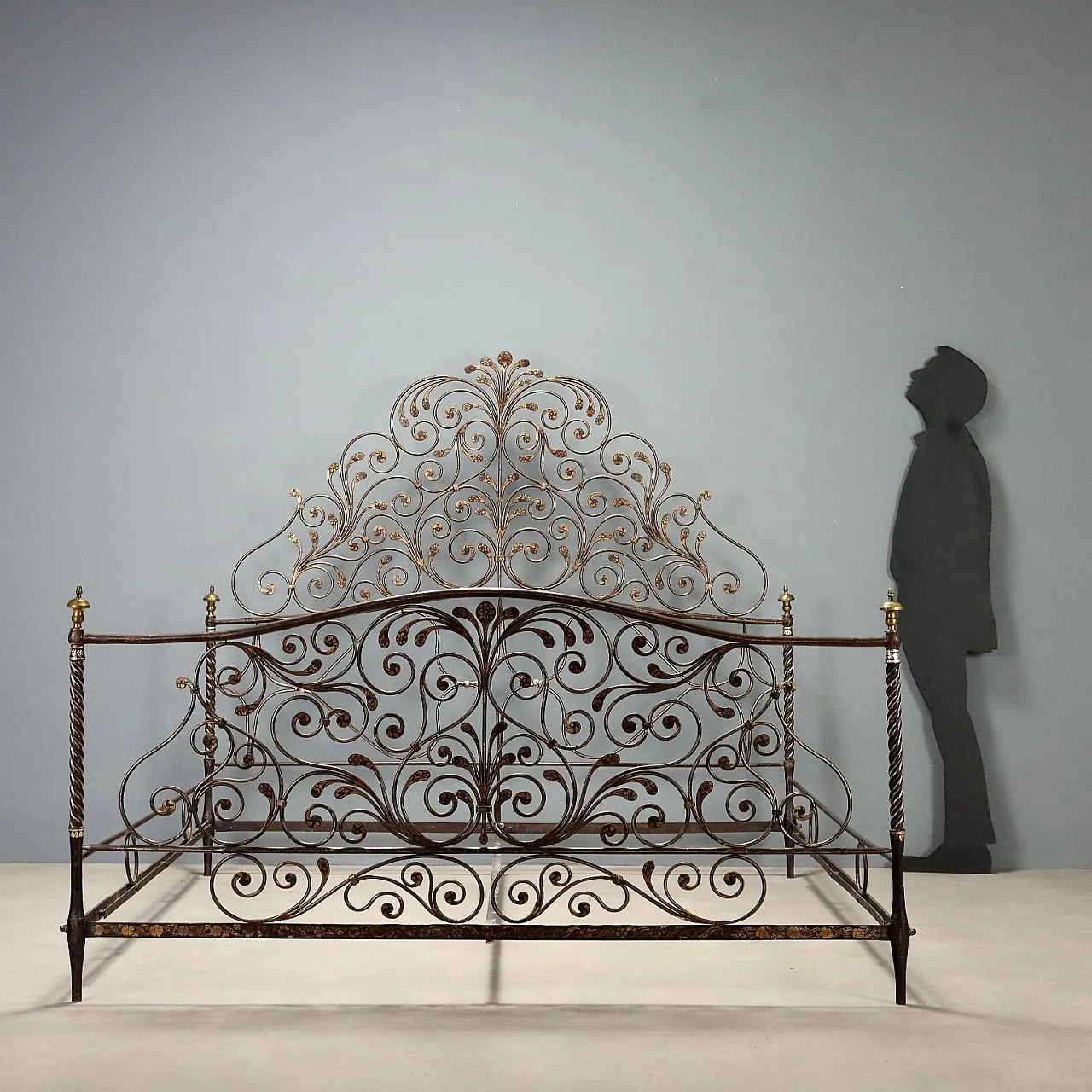 Wrought iron double bed, late 18th century 2