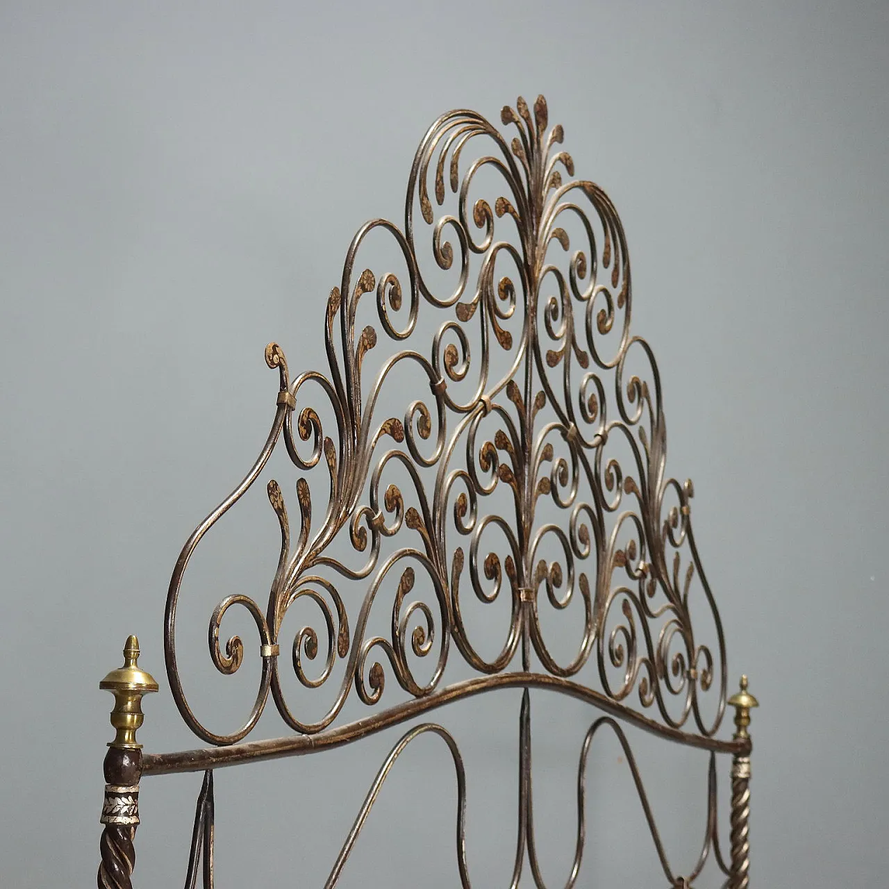 Wrought iron double bed, late 18th century 5