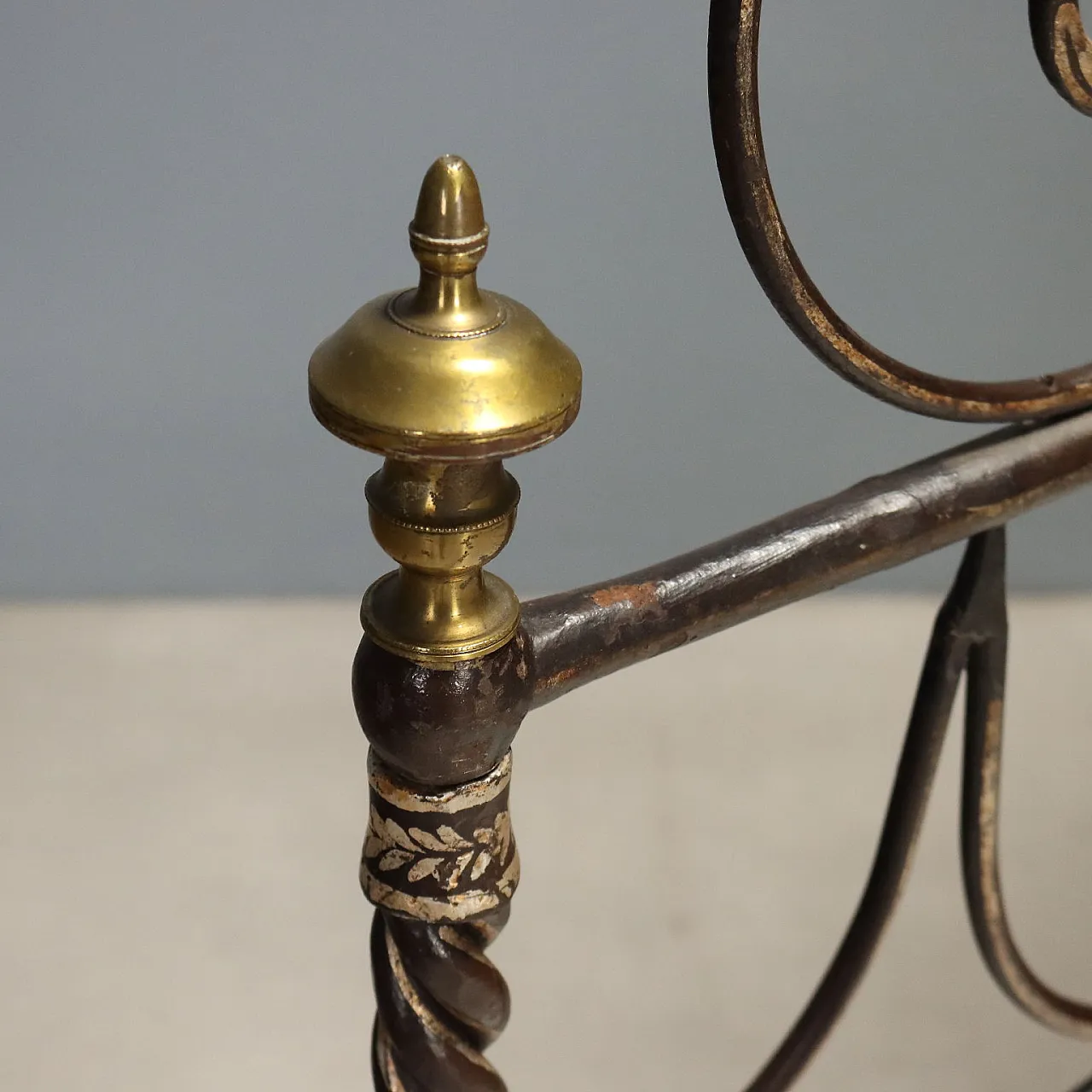 Wrought iron double bed, late 18th century 7