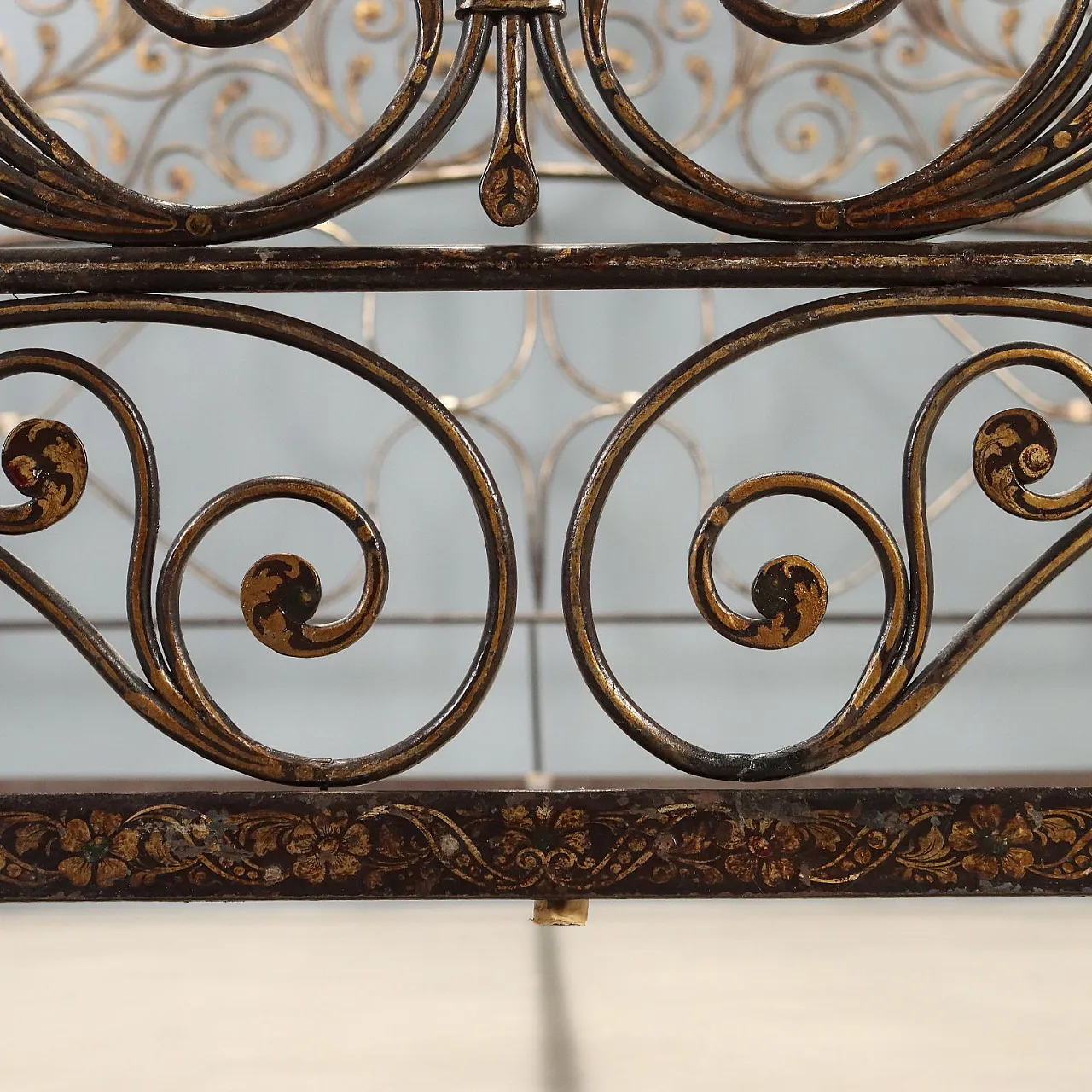 Wrought iron double bed, late 18th century 9