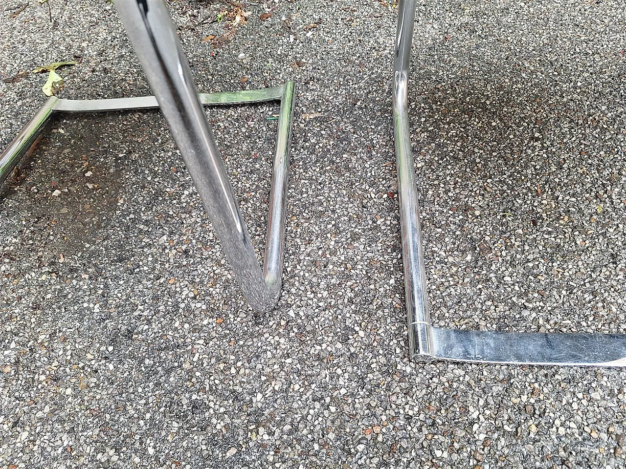 6 Chairs in chrome and black leather by Carlo Bartoli for T70, 1970s 16