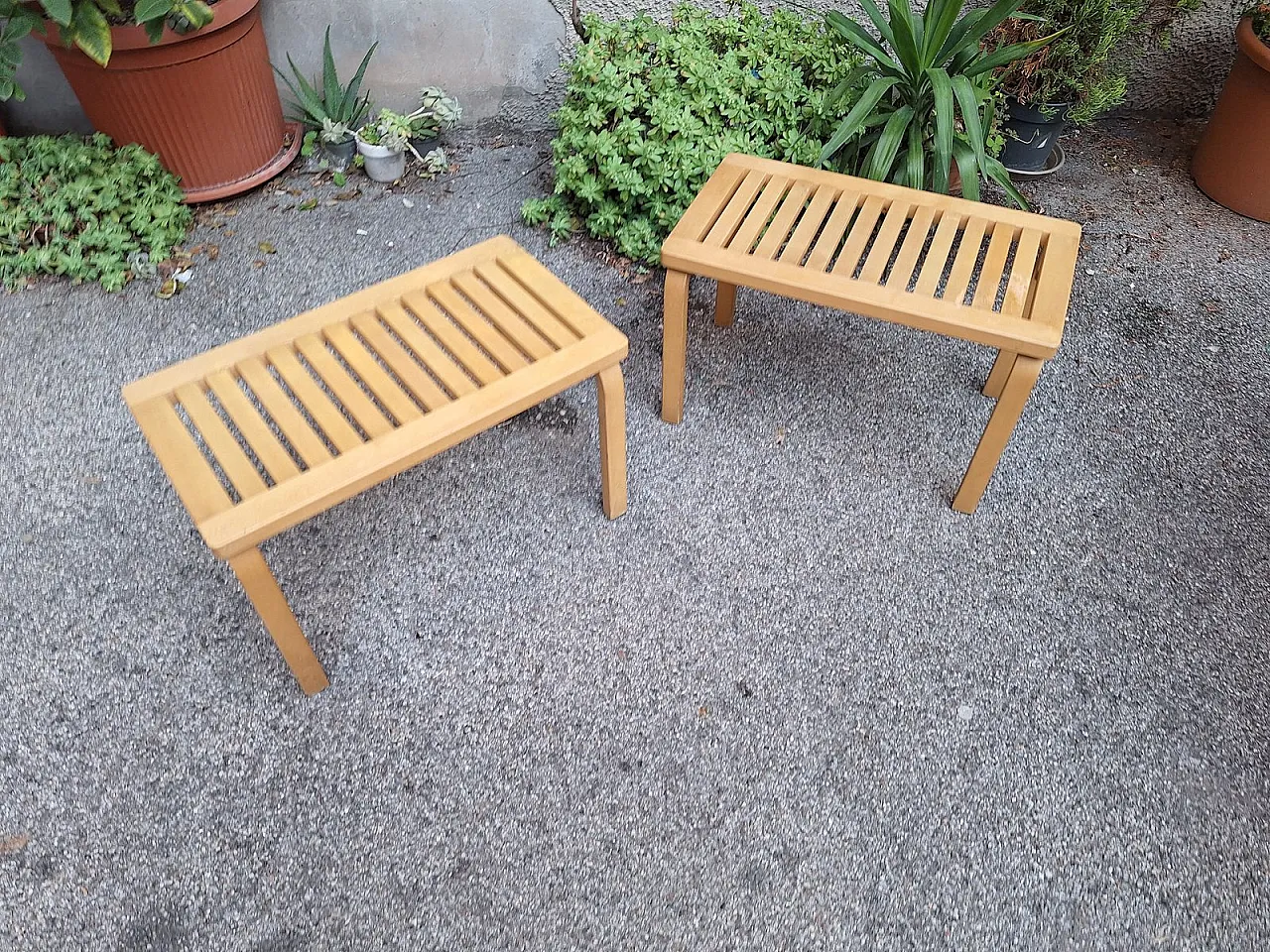 Model 153B benches in birch by Alvar Aalto for Artek, 1980s 4