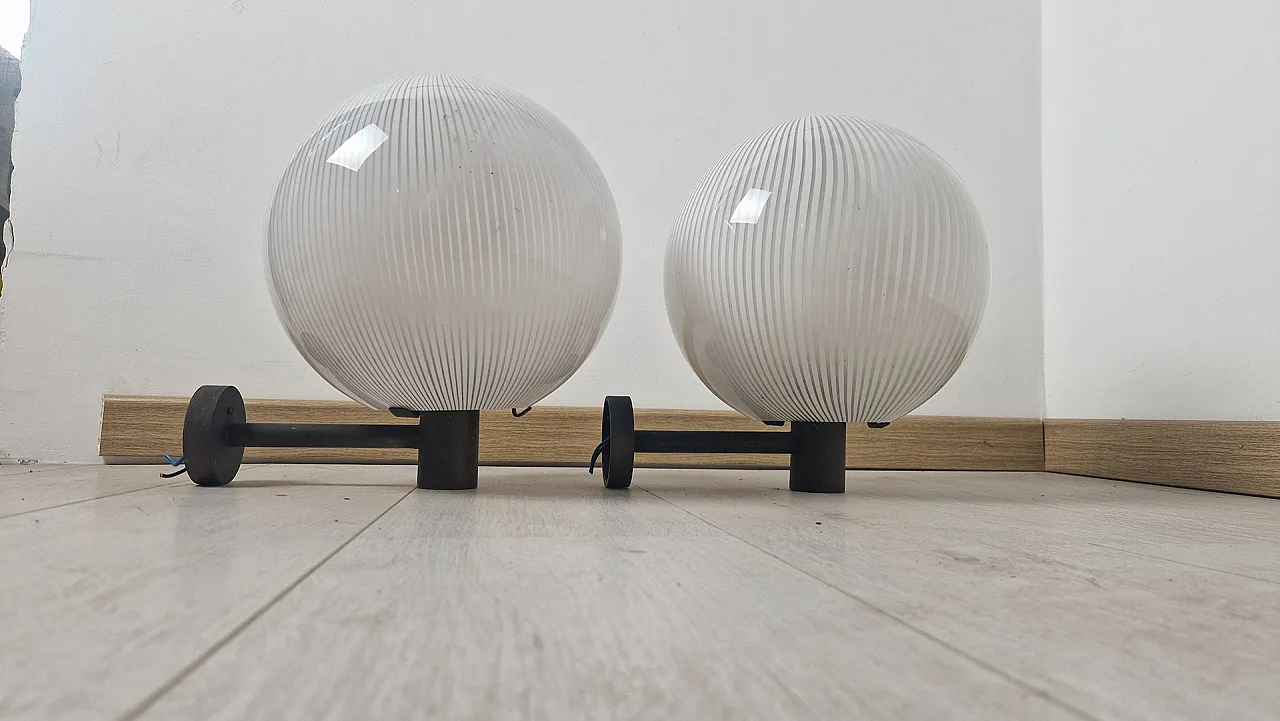 Pair of wall lamps by Venini Murano, 1960s 1