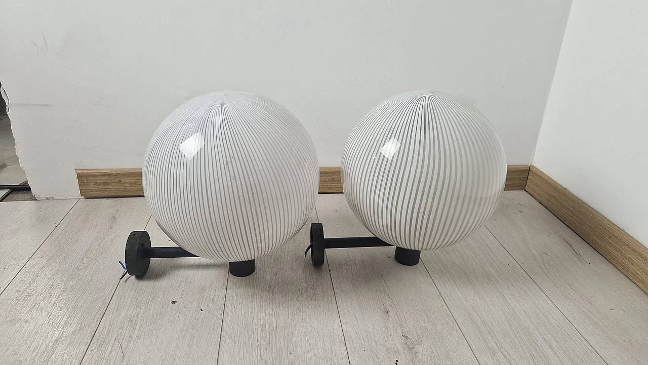 Pair of wall lamps by Venini Murano, 1960s 4