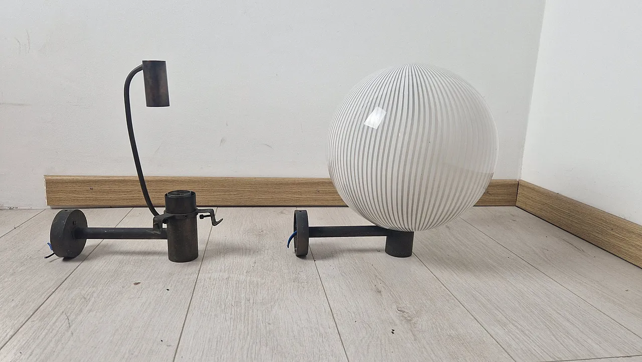 Pair of wall lamps by Venini Murano, 1960s 5