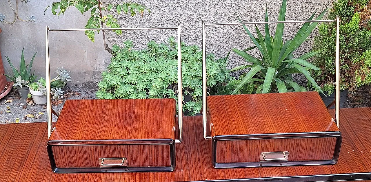 Pair of bedside tables in rosewood by Silvio Cavatorta, 1950s 2