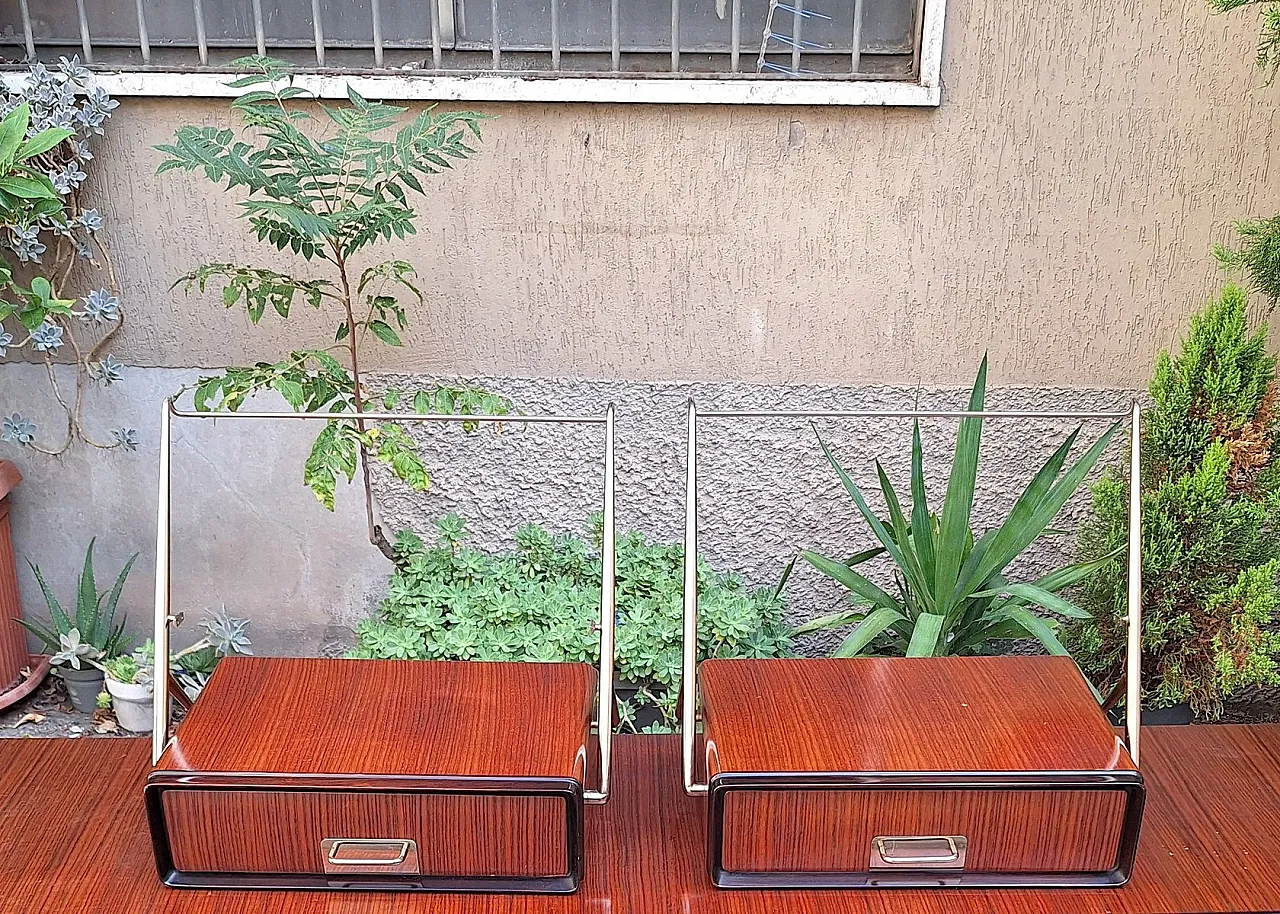 Pair of bedside tables in rosewood by Silvio Cavatorta, 1950s 3