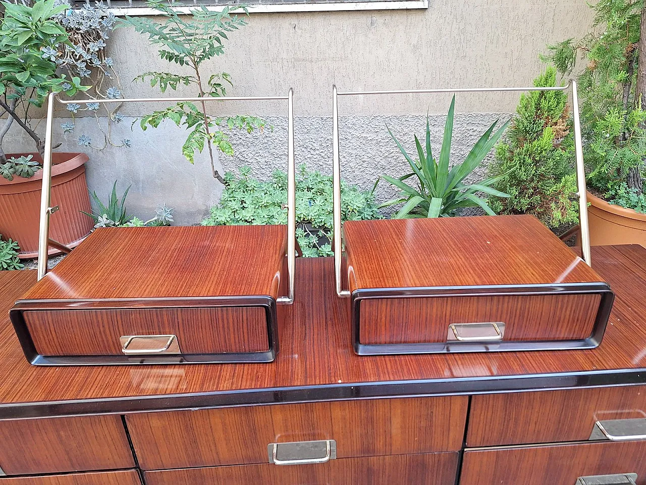 Pair of bedside tables in rosewood by Silvio Cavatorta, 1950s 4