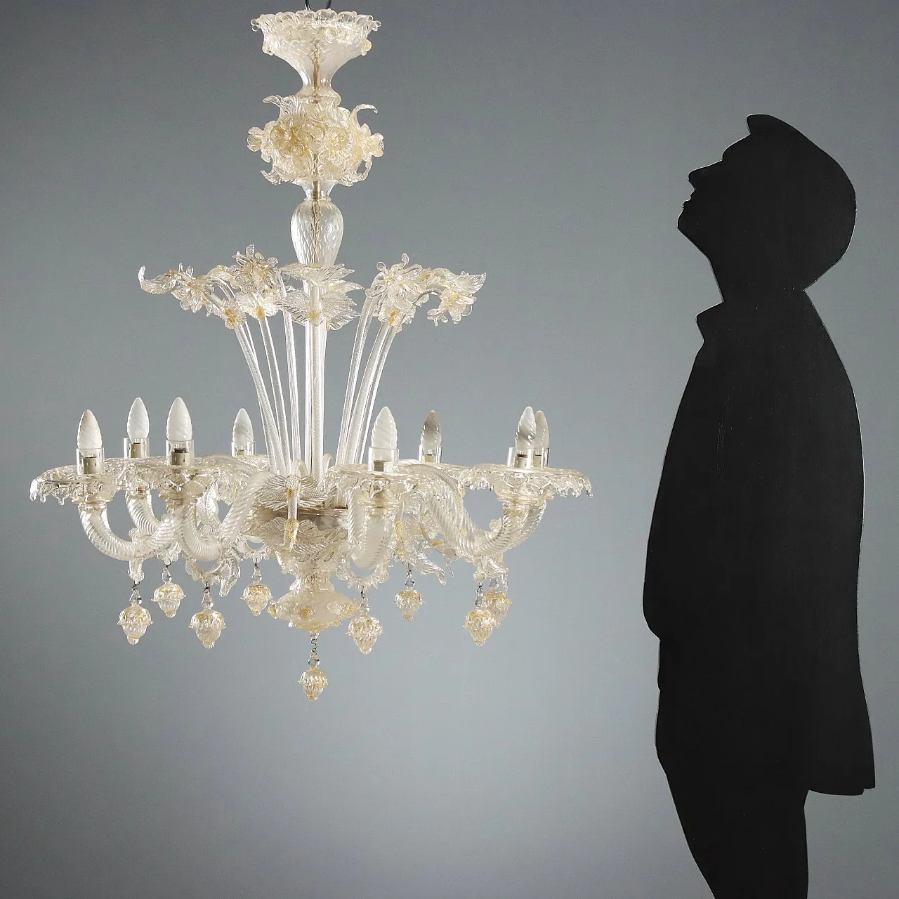 Venetian blown glass chandelier, 19th century 2