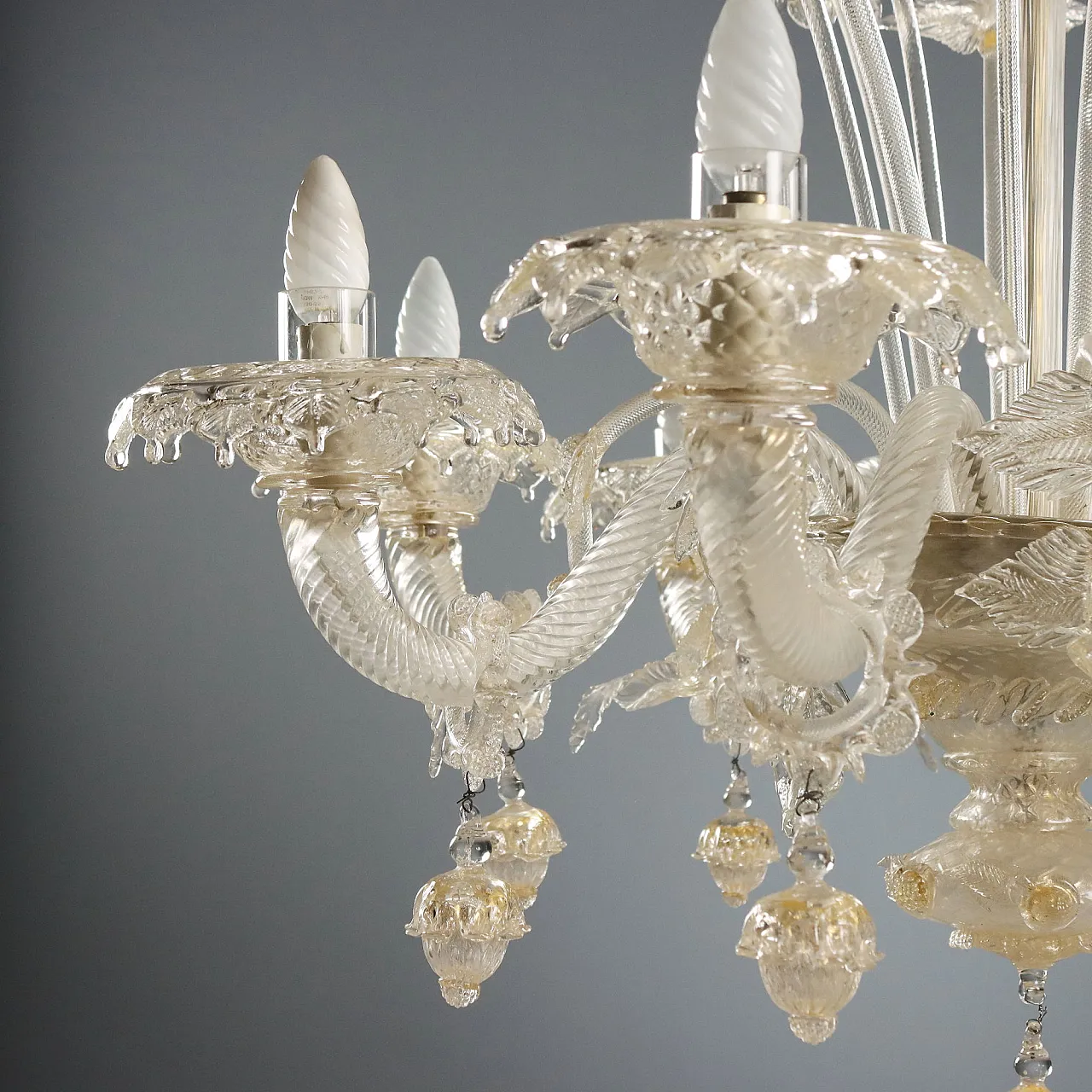 Venetian blown glass chandelier, 19th century 3