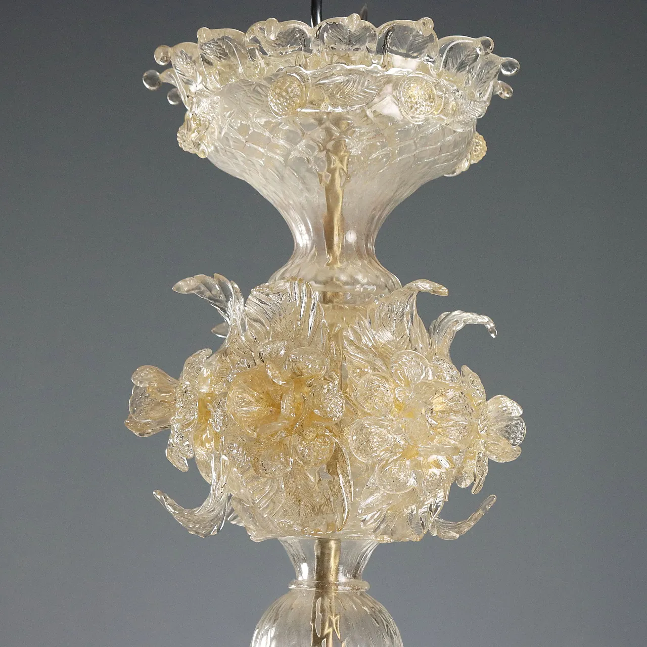 Venetian blown glass chandelier, 19th century 9