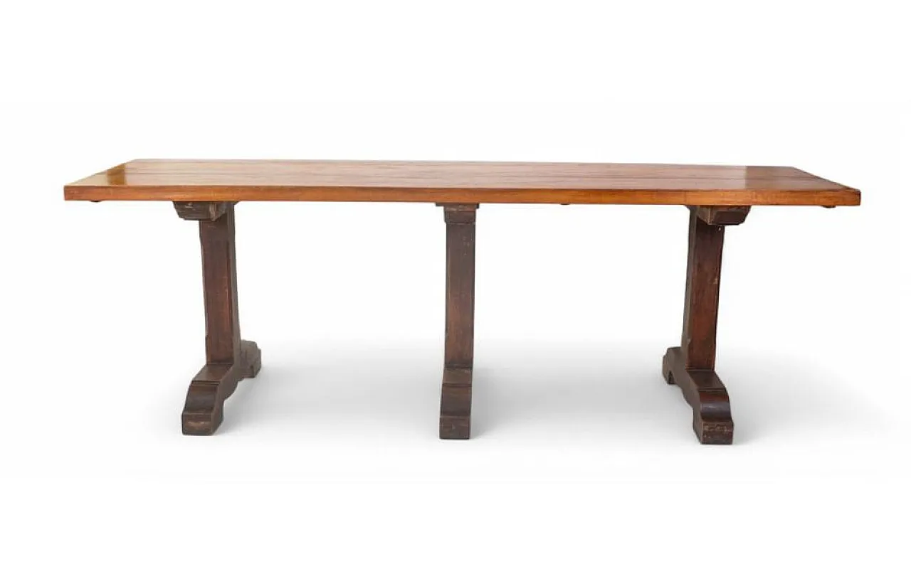 Walnut refectory table, early 20th century 1