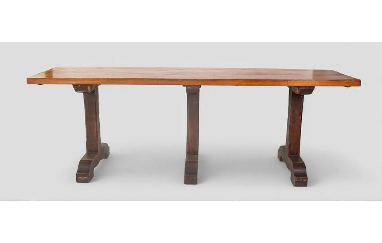 Walnut refectory table, early 20th century 2