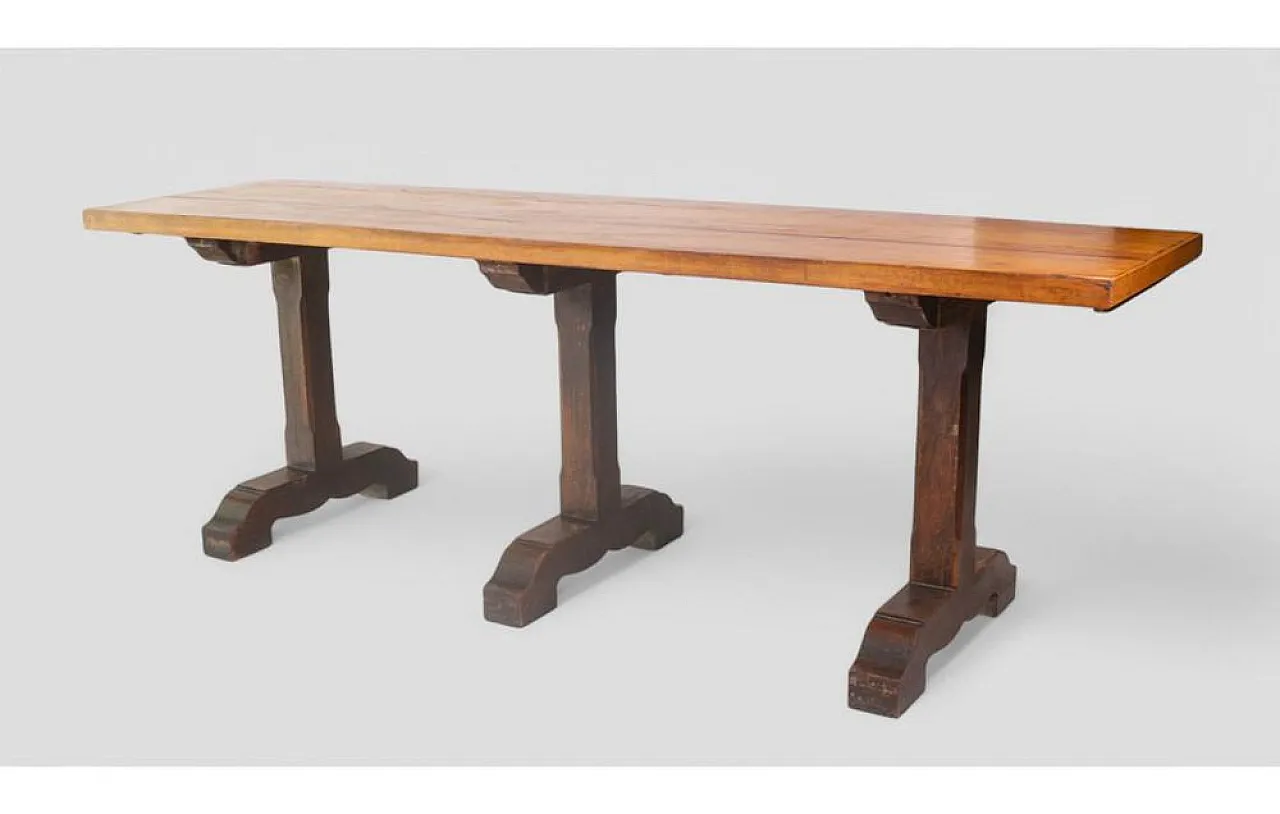 Walnut refectory table, early 20th century 3