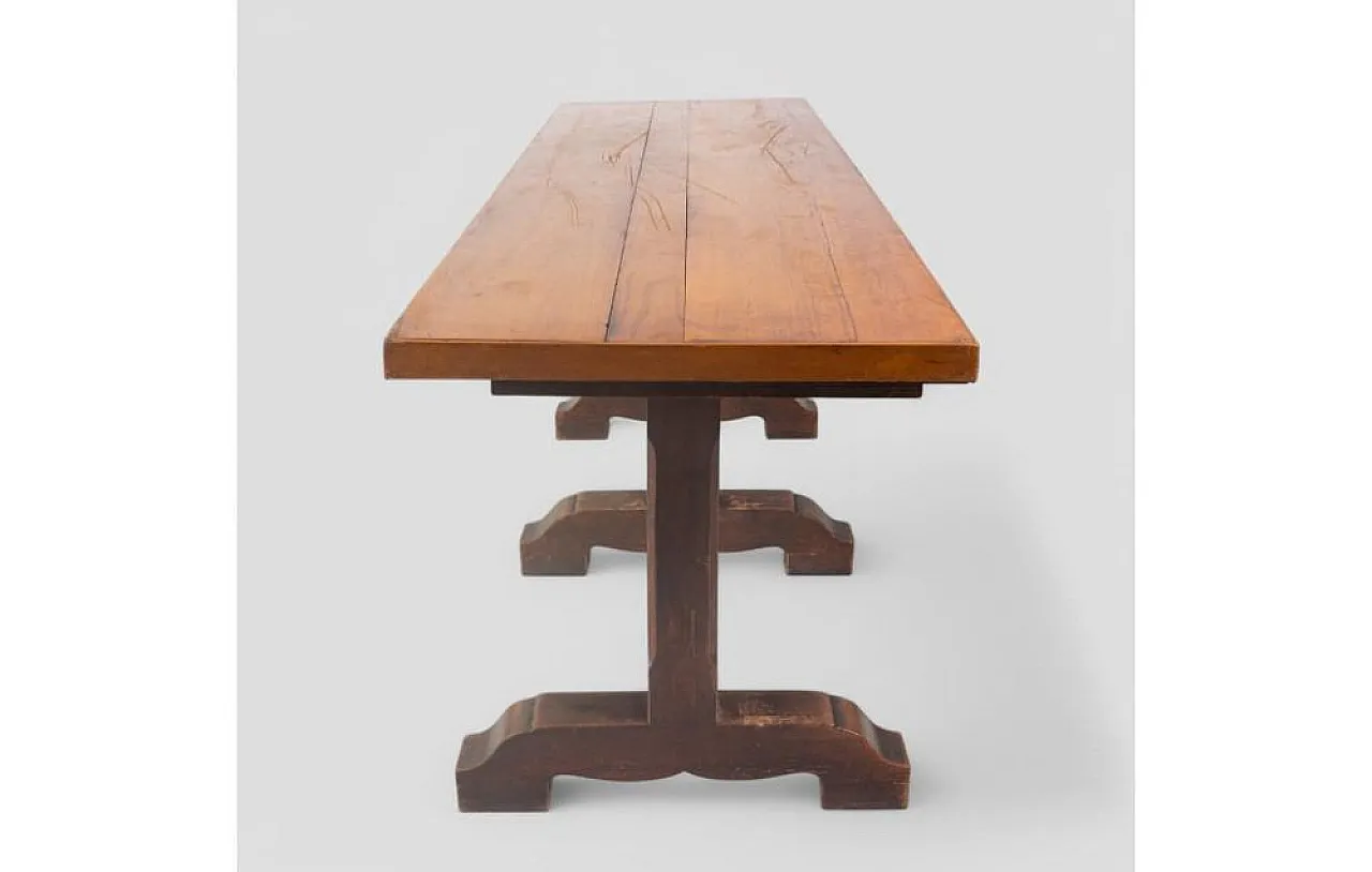 Walnut refectory table, early 20th century 4