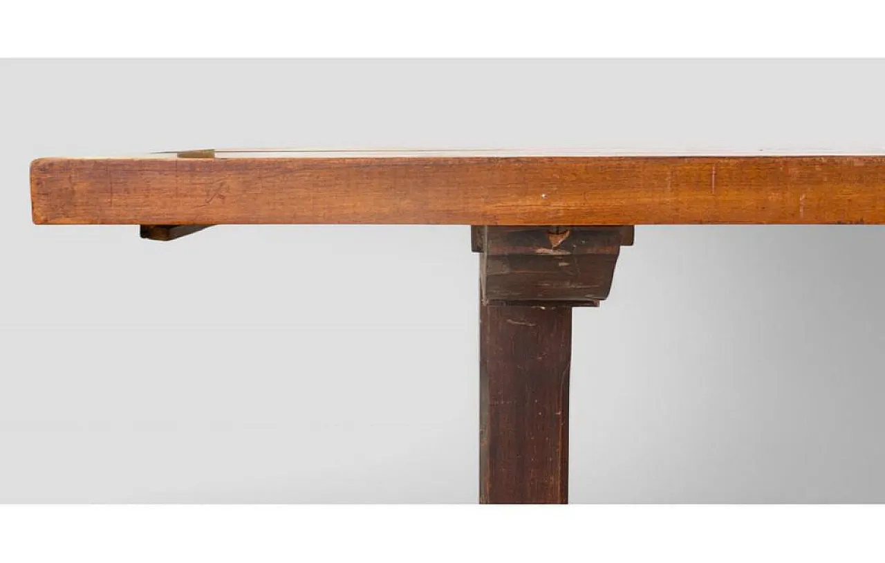 Walnut refectory table, early 20th century 6