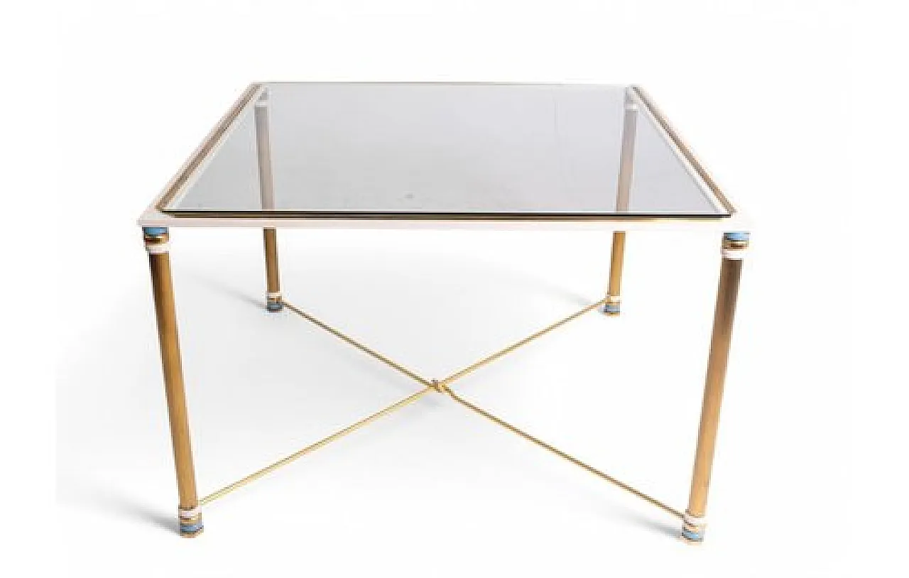 Brass and glass coffee table, 1970s 1