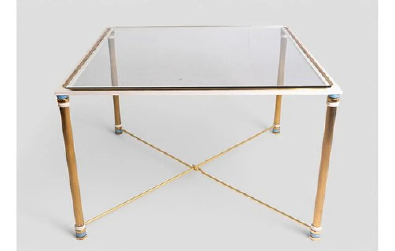 Brass and glass coffee table, 1970s 2