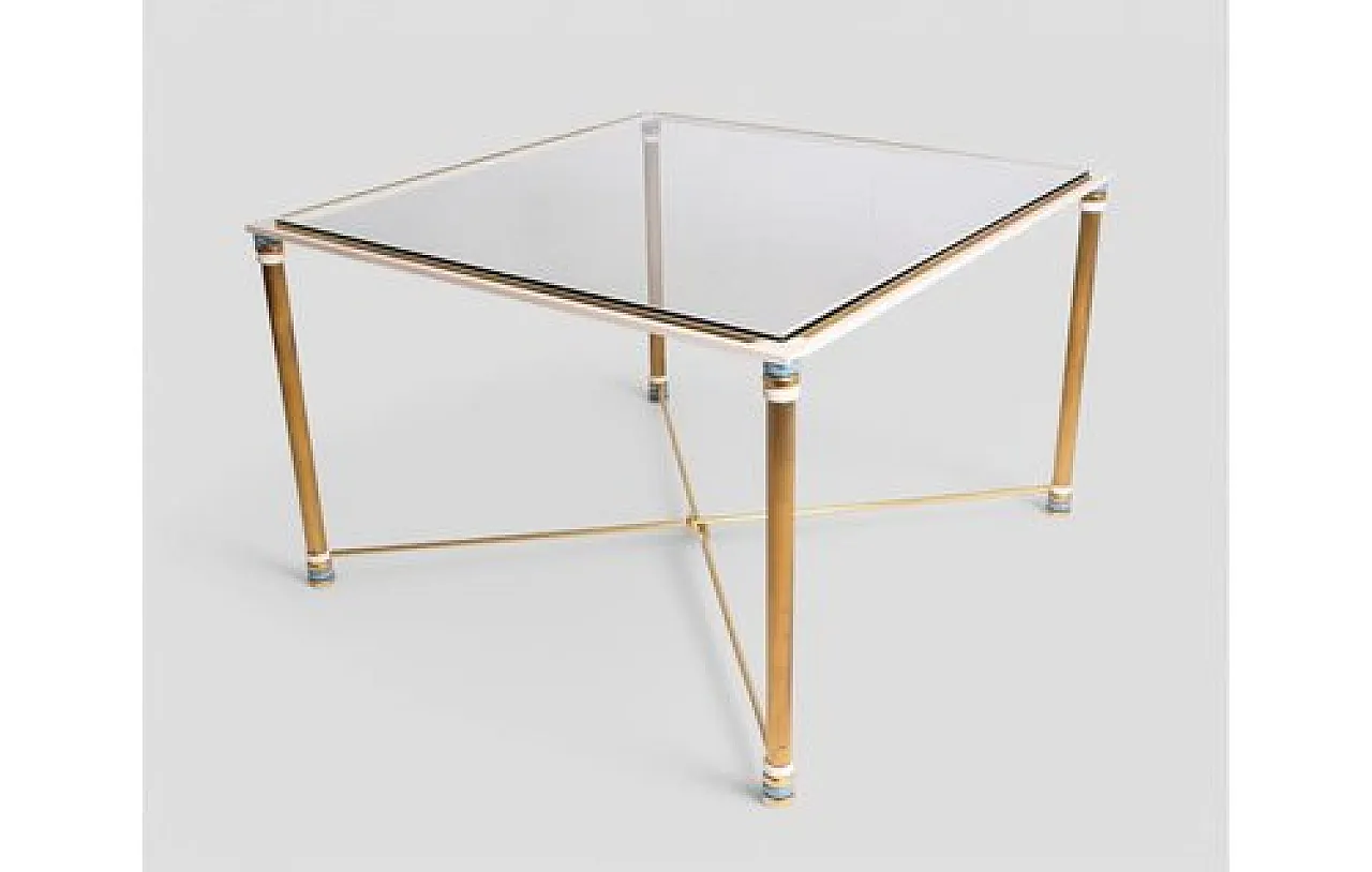 Brass and glass coffee table, 1970s 3