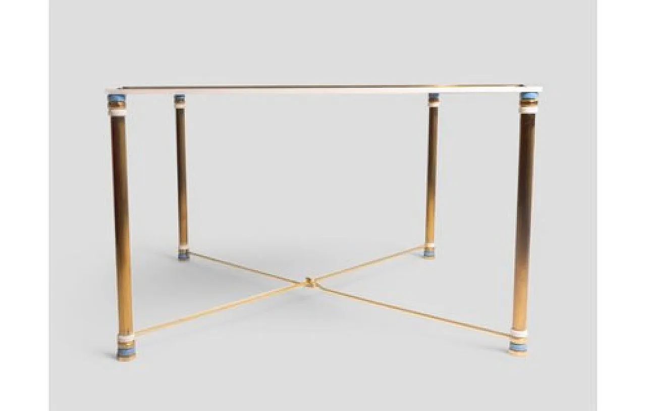Brass and glass coffee table, 1970s 4