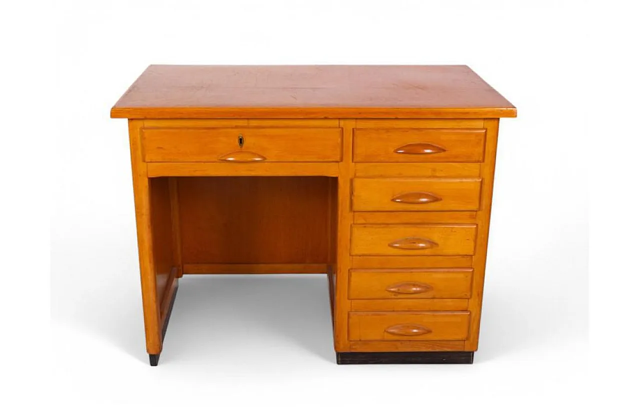 Ministerial desk in beech, 1950s 1
