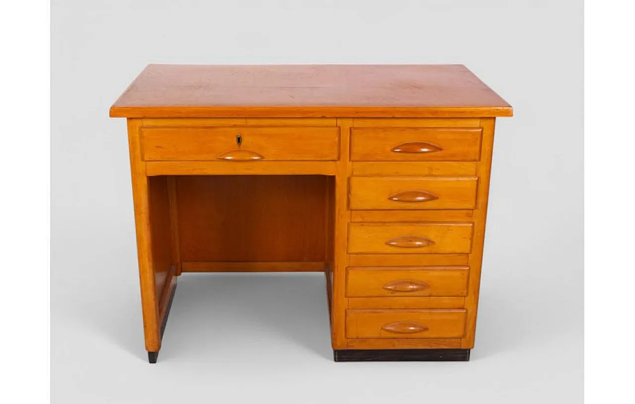 Ministerial desk in beech, 1950s 2