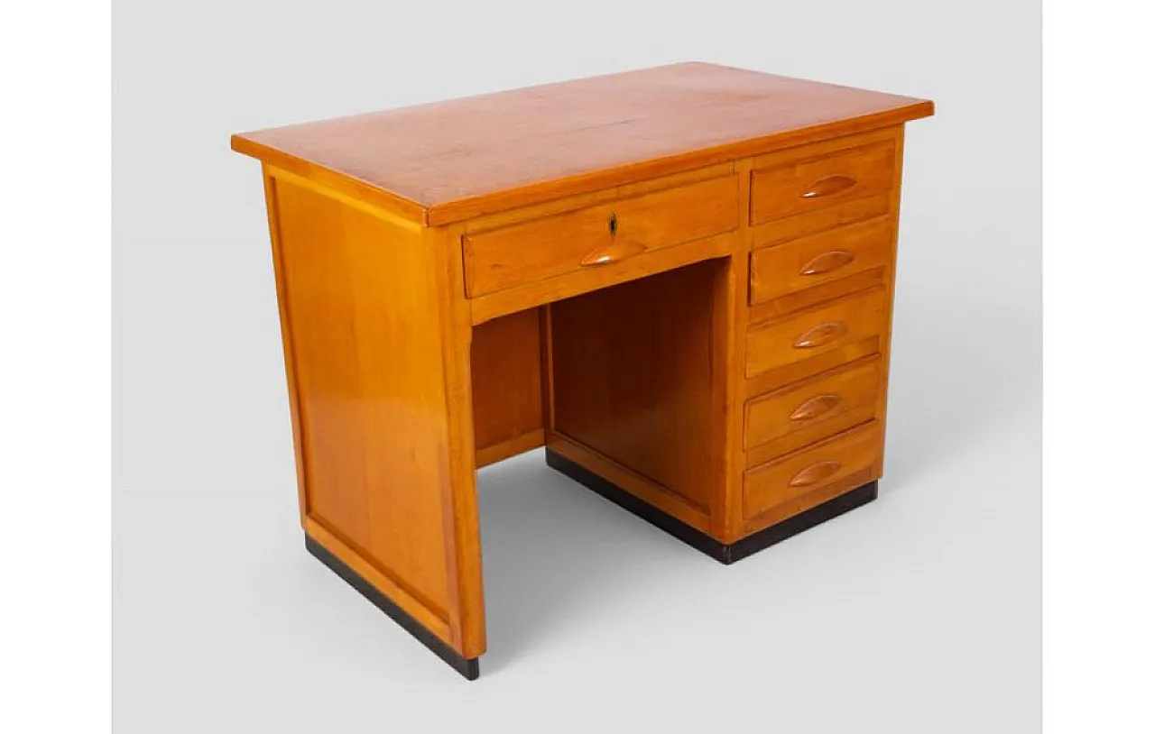 Ministerial desk in beech, 1950s 3